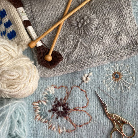 Broderi på strik workshop med Jane Ingerslev d. 5/11 17.00-20.00