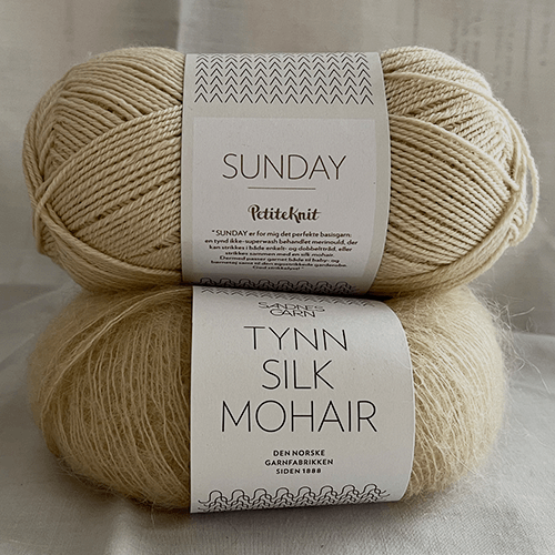Honey clutch, 17 cm - Sandnes Sunday + Tynn Silk Mohair